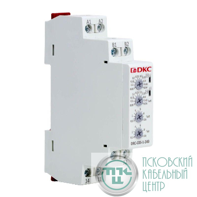 Реле контроля тока тип DRC 0.05-0.5А конфигурация контакта 1CO 24-240 AC/DC DKC DRC-C05-1-240