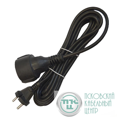 Удлинитель-шнур 1х5м без заземл. 10А IP20 ПВС 2х1 черн. DOMTOK 2340
