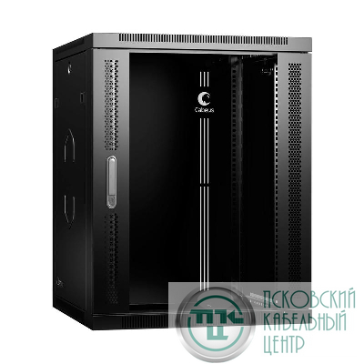 Шкаф телекоммуникационный настенный разобранный SH-05F-15U60/35-R-BK 19дюйм 15U 600х350х769мм дверь стекло черн. (RAL 9004) Cabeus 10758c