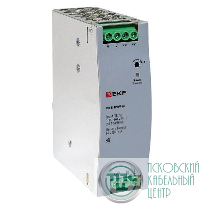 Блок питания на DIN-рейку 120Вт Uвх ~ 220В AC Uвых - 24В DC постоянного тока EKF DR-E-120W-24