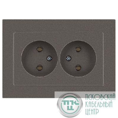 Розетка 2-м СП Accent 6-204-09 16А IP20 250В 2P AL/CU титан Intro Б0063433