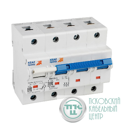 Выключатель автоматический модульный 3п C OptiDin BM125-3C80-НР-8ln-УХЛ3 с независим. расцеп. КЭАЗ 336380