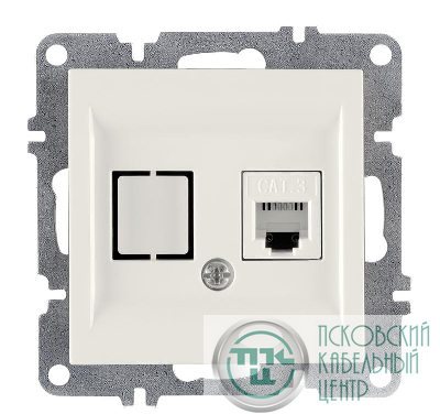 Розетка телефонная 1вых. СП 1мод. LAVIN/KAREN RJ45 кат.3 механизм бел. ARVIA 50 01 1000 221