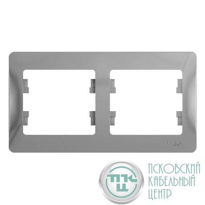 Рамка 2-м Glossa горизонт. алюм. SE GSL000302