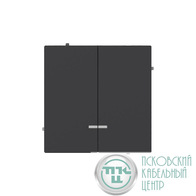 Переключатель 2-кл. KANT с подсветкой черн. уголь DKC 7012144