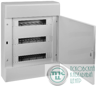 Щиток Тусо открытая проводка на 54 модуля 648х468х116мм (сер. с непрозр. дверцей) Ruvinil 68054С
