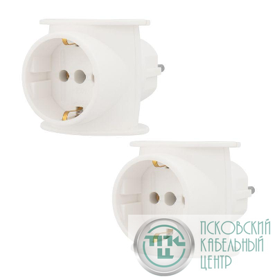 Разветвитель 3-м (1-м - с заземл.) 16А IP20 универс. бел. (уп.2шт) Rexant 11-1080-2