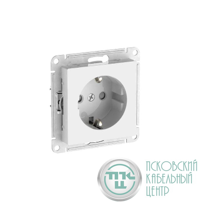 Розетка AtlasDesign 16А с заземл. защ. шторки быстрозажим. клем. механизм бел. SE ATN000145S