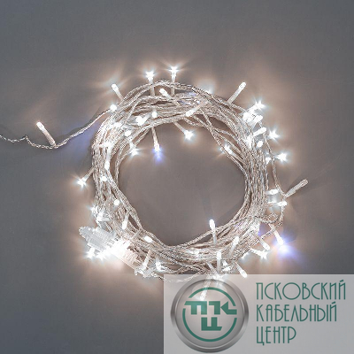 Гирлянда светодиодная "Нить" 10м 75LED бел. 1.7Вт 230В IP44 эффект мерцания провод прозр. Neon-Night 305-525