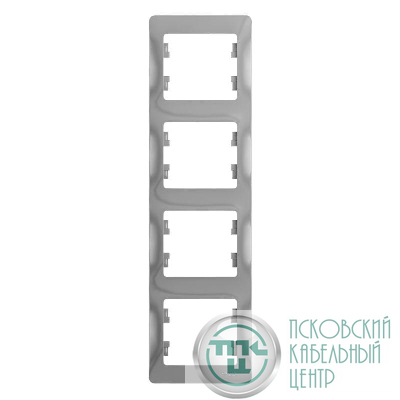 Рамка 4-м Glossa вертикал. алюм. SE GSL000308