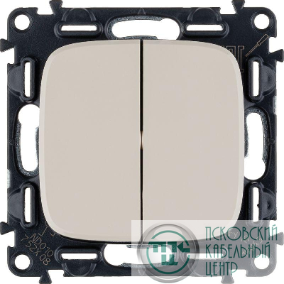 Механизм переключателя 2-кл. СП Valena Allure 10А IP20 250В с лиц. панелью безвинт. зажимы сл. кость Leg 752808