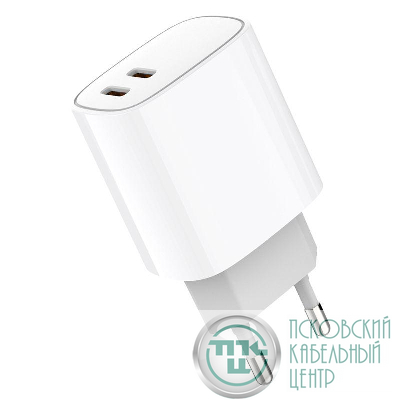 Устройство зарядное сетевое с двумя портами USB-C + USB-C 20Вт Rexant 18-2210