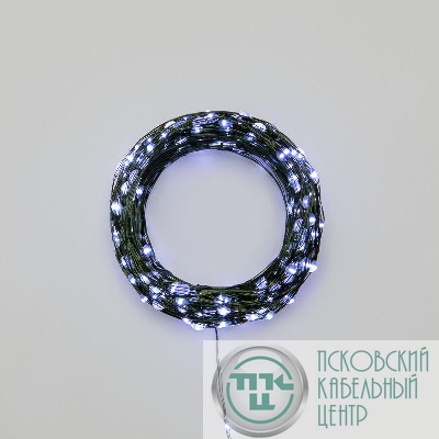 Гирлянда светодиодная "Роса" 50м 500LED бел. IP20 230В с контроллером провод зел. Neon-Night 303-285