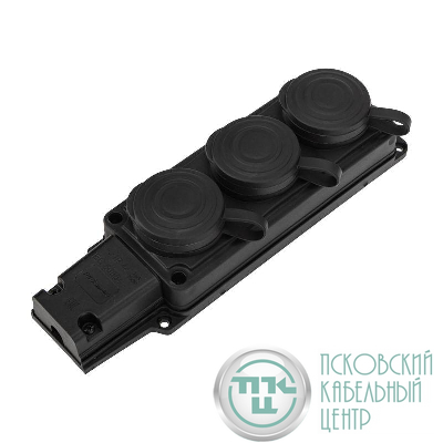 Колодка удлинителя 3-м 16А IP44 230В 2P+PE влагозащ. каучук PROCONNECT 111-113-4