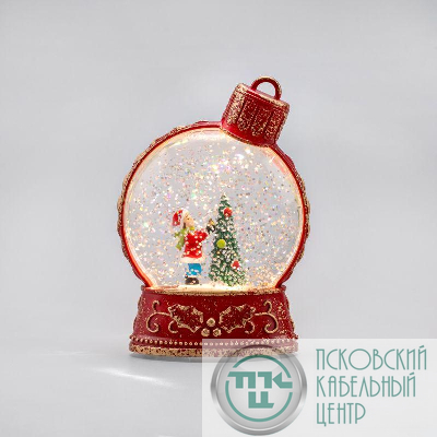 Светильник декоративный (фигура) "Елочный шар" с эффектом снегопада и подсветкой Neon-Night 501-160