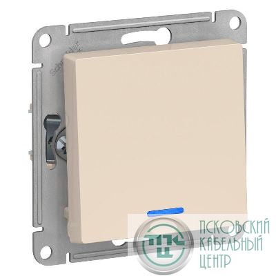 Выключатель 1-кл. СП AtlasDesign 10А IP20 (сх. 1а) 10AX с подсветкой механизм беж. SE ATN000213