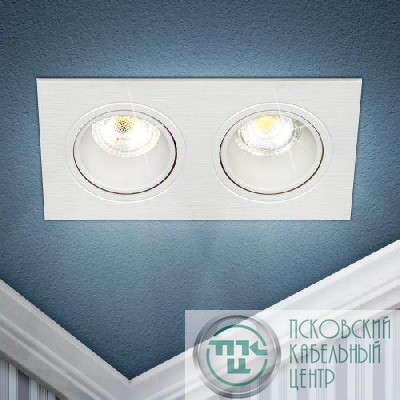 Светильник встраиваемый декоративный KL90-2 WH MR16/GU5.3 бел. пластик. Эра Б0054371
