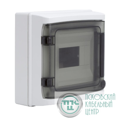 Щиток настенный ЩРн-п-8 8мод. IP65 с дверцей с клеммн. блоком 63А сер. DKC RB08W6TGD