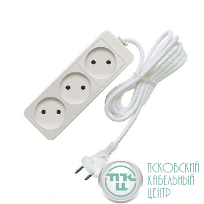 Удлинитель 3х3м без заземл. 10А IP20 2.2кВт ПВС Союз 481S-1303