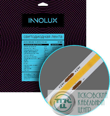 Лента светодиодная 97 407 СДЛ-COBW480-10-CRI90-IP20-24V (уп.5м) INNOLUX 97407