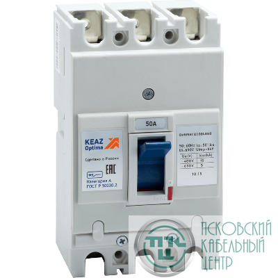 Выключатель автоматический 50А 10кА OptiMat E100L050 УХЛ3 КЭАЗ 100005