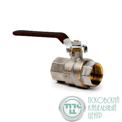 Кран шаровой ручка рычаг латунь внутр./внутр. резьба 1/2дюйм PN40 никель (инд. упак.) RTP 34884