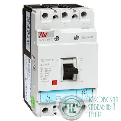 Выключатель автоматический 3п 16А 35кА AV POWER-1/3 TR AVERES EKF mccb-13-16-TR-av