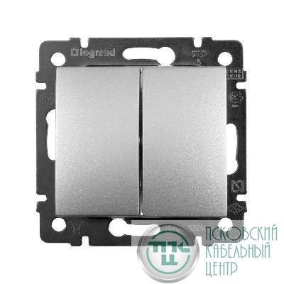 Механизм выключателя 2-кл. СП Valena 10А IP31 алюм. Leg 770105