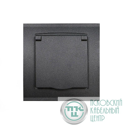 Розетка 1-м СП Бриллиант 16А IP20 с заземл. с крышкой в сборе графит Universal 7947649-Gr