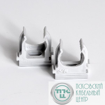 Держатель для труб (клипса) d16мм сер. (уп.100шт) TOKOV ELECTRIC TKE-LC-16-C06/100