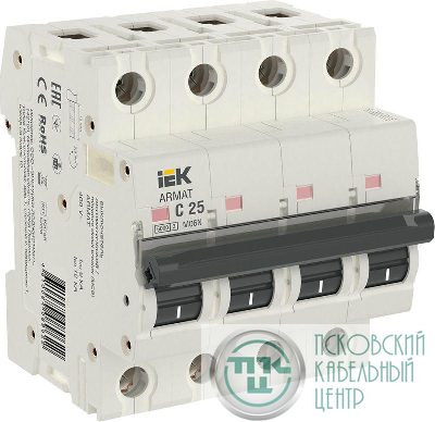 Выключатель автоматический модульный 4п C 25А M06N ARMAT IEK AR-M06N-4-C025