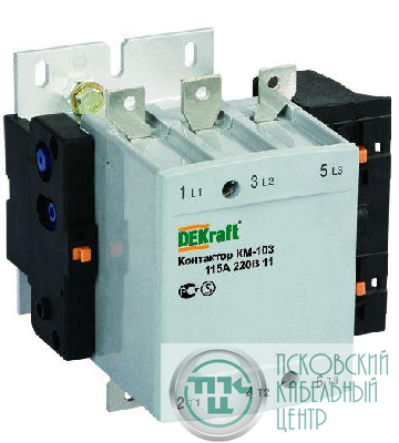 Контактор КМ-103 150А кат. 220В AC 1НО+1НЗ AC-3 DEKraft 22152DEK