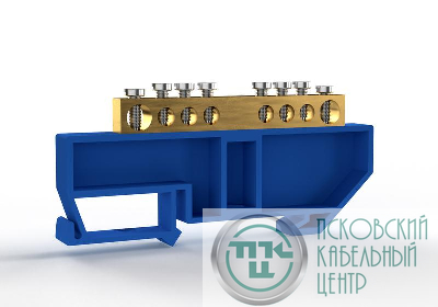 Шина нулевая на DIN-изоляторе 6х9мм 8 отвер. латунь TOKOV ELECTRIC TKE-BCB-69-8-DIN/N