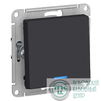 Выключатель 1-кл. СП AtlasDesign 10А IP20 (сх. 1а) 10AX с подсветкой механизм карбон SE ATN001013