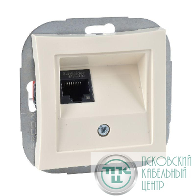 Розетка компьютерная СП Дуэт RJ45 кат.5E механизм беж. SchE WDE000283