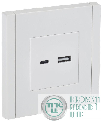 Розетка USB A+C 3.1А FORTE&PIANO FP250 бел. IEK FP-U22-D31-K01