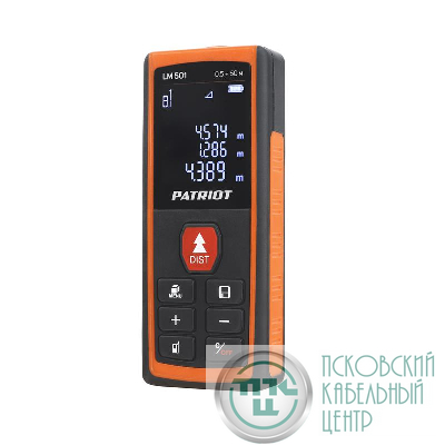 Дальномер лазерный LM 501 макс. дистанция 50м измерение площади объема подсветка память 30изм. чехол в компл. PATRIOT 120201501
