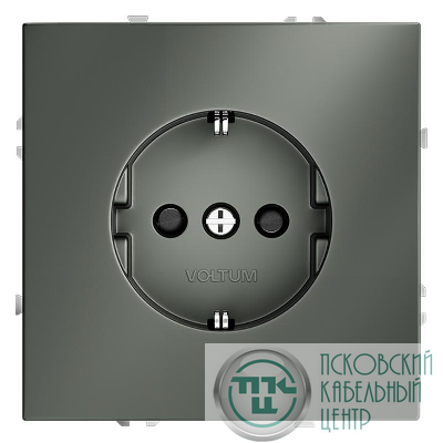Розетка 1-м СП S70 16А с заземл. защ. шторки механизм титан Voltum VLS040206