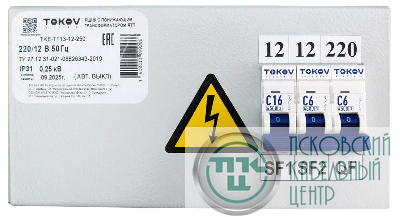 Ящик с понижающим трансформатором ЯТП 0.25 230/12 (3 авт. выкл.) IP31 TOKOV ELECTRIC TKE-TT13-12-250
