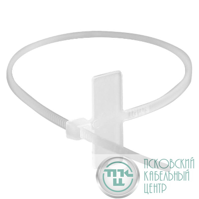 Хомут кабельный 2.5х100 полиамид бел. с табличкой 7.8х24.5 (уп.100шт) DKC 252100SR-M