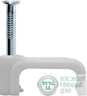 Скоба крепежная прямая с гвоздем d4мм NCS-04-50 пластик. (уп.50шт) Navigator 71079