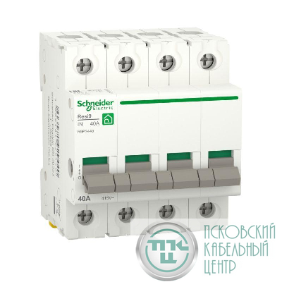 Выключатель нагрузки 4п 40А Resi9 (мод. рубильник) SchE R9PS440