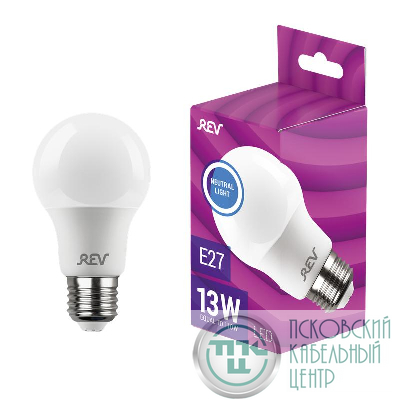 Лампа светодиодная LED-A65-E27-13Вт-4000K 13Вт грушевидная 4000К нейтр. бел. E27 1000лм 180-240В REV 32268 9