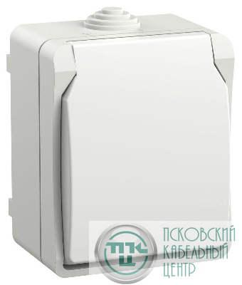 Розетка ОП Форс РСб20-3-ФБ 16А IP54 с заземл. защ. шторки бел. IEK ERS12-K01-16-54-DC