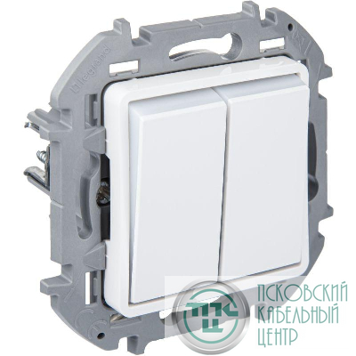 Переключатель модульный 2-кл. Inspiria 250В 10AX с подсветкой бел. IEK 673665