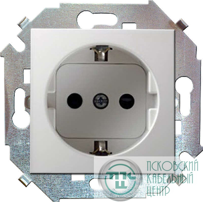 Розетка 1-м СП Simon 15 16А IP20 250В с заземл. винтов. клеммы механизм бел. Simon 1591432-030