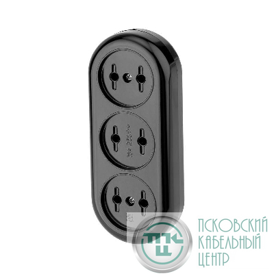 Колодка удлинителя 3-м без заземл. 16А карболит черн. Rexant 11-8979