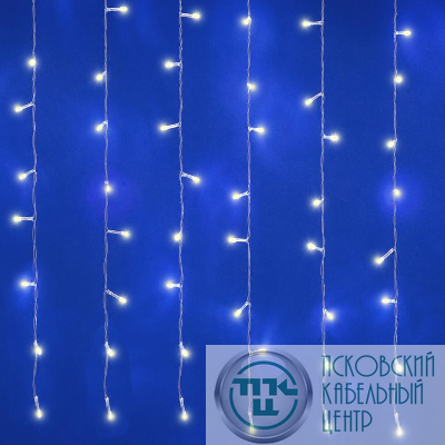 Занавес светодиодный ULD-C3020-384/DTA/RC WARM WHITE IP44 3х2м 384 LED тепл. свет. провод прозр. пульт ДУ (в/к) Uniel UL-00008561