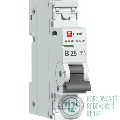 Выключатель автоматический модульный 1п B 25А 6кА ВА 47-63N PROxima EKF M636125B