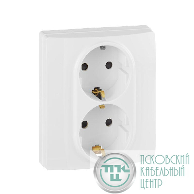 Розетка Inspiria 16А 250В 2х2P+E защ. шторки безвинт. зажимы бел. IEK 673755